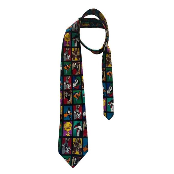 Vintage 90s Y2K Looney Tunes Mens Neck Tie - Picture 1 of 4